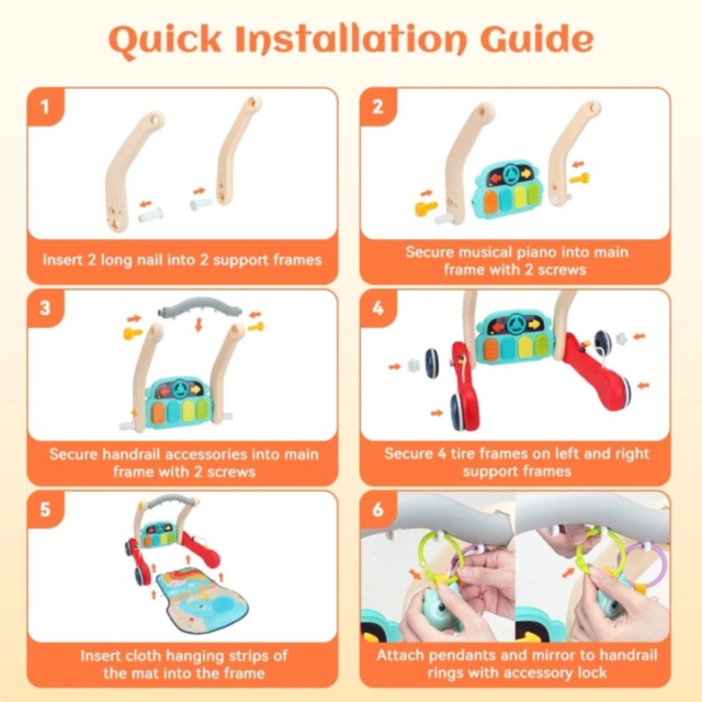 Premergător 2 în 1 cu Pian și Salteluță