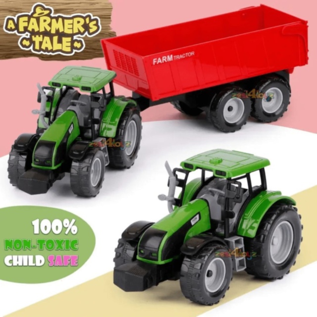 Tractor Fermă cu Remorcă Mare (culoare aleatorie) 