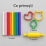Set plastilină în 8 culori, cu forme și sucitor