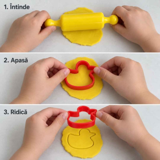 Set plastilină în 8 culori, cu forme și sucitor