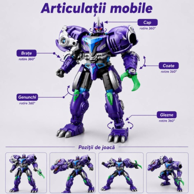Robot transformabil manual în T-Rex mov cu articulații