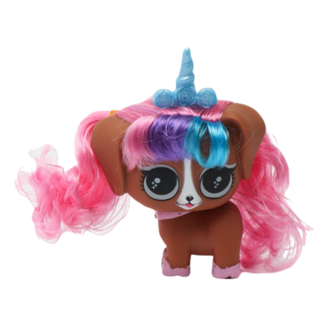 Păpușă Hairdorables Pets cu accesorii – Unicorni cățeluși, vândută la bucată