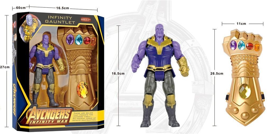 Thanos cu Mănusa Infinity Gauntlet (fără baterii)