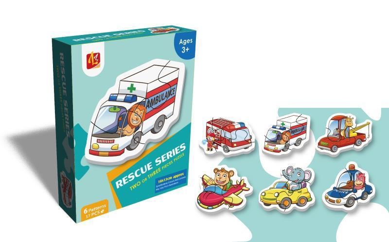 Baby Puzzle 6 în 1 "Vehicule de Salvare"