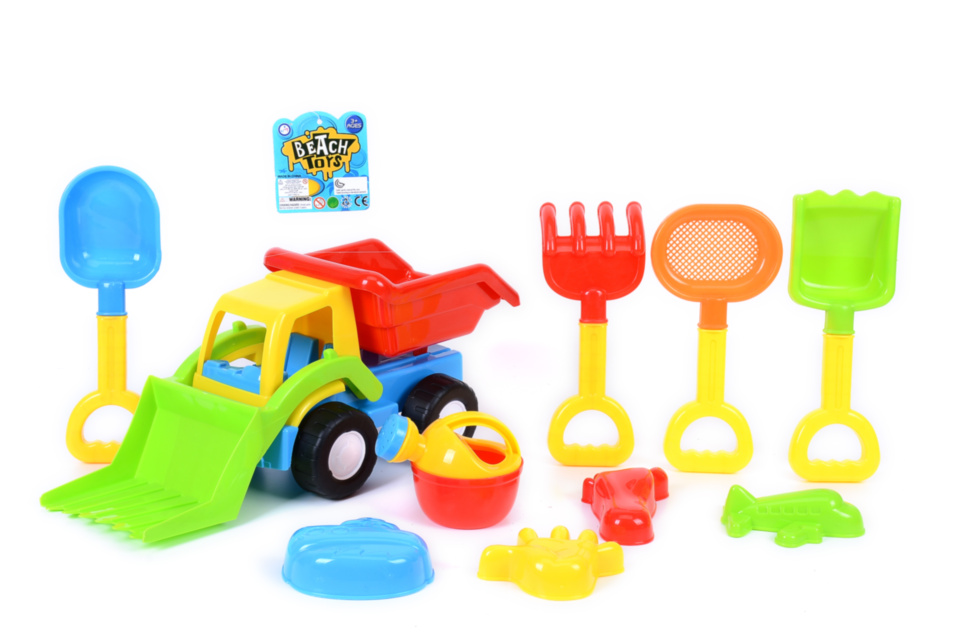 Camion cu 9 Accesorii de Nisip, 38cm
