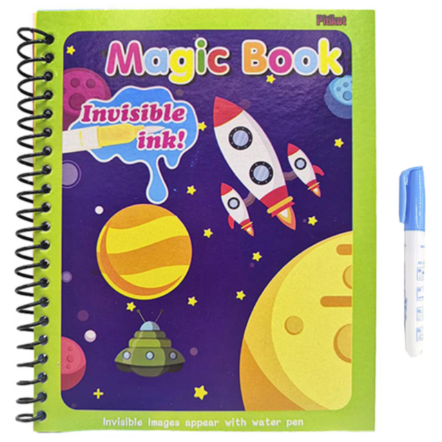 Carte de desen reutilizabilă cu apă - Tema spațială