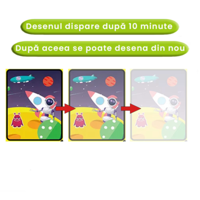 Carte de desen reutilizabilă cu apă - Tema spațială