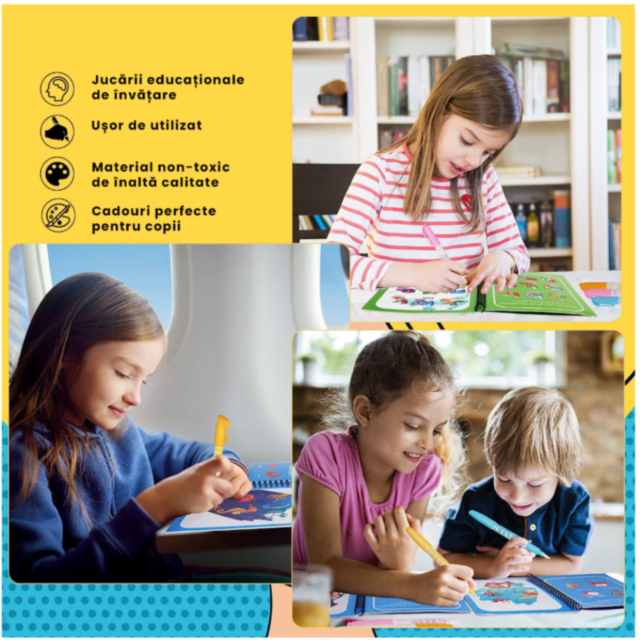 Carte de desen reutilizabilă cu apă - Tema spațială