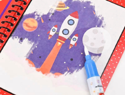 Carte de desen reutilizabilă cu apă - Tema spațială | image