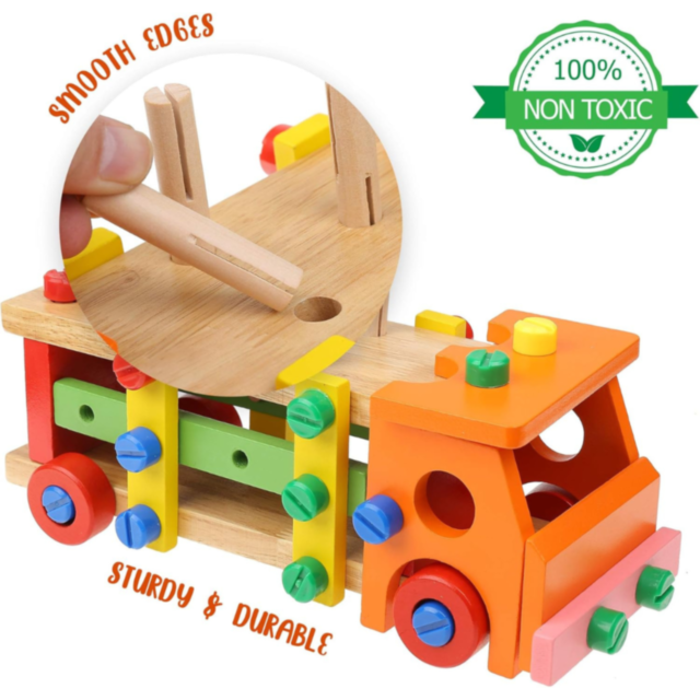 Camion Multifuncțional din Lemn cu Unelte pentru Construcție