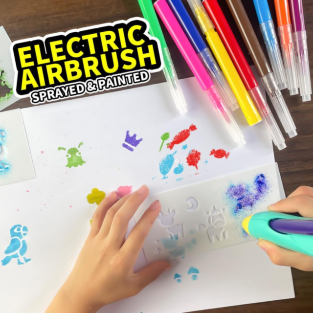 Set de Graffiti Electric pentru Copii - Kit Creativ cu 12 Markere