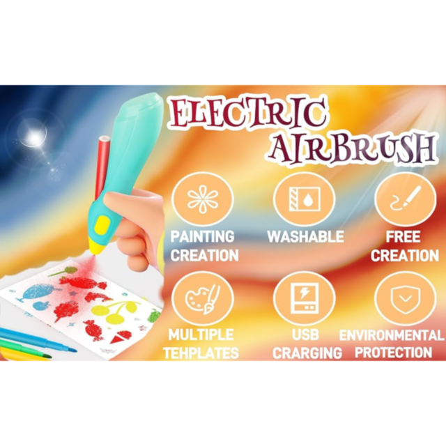 Set de Graffiti Electric pentru Copii - Kit Creativ cu 12 Markere