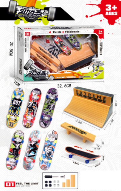 Skateboarduri pentru Degete cu Rampe și Piese Interchangeabile