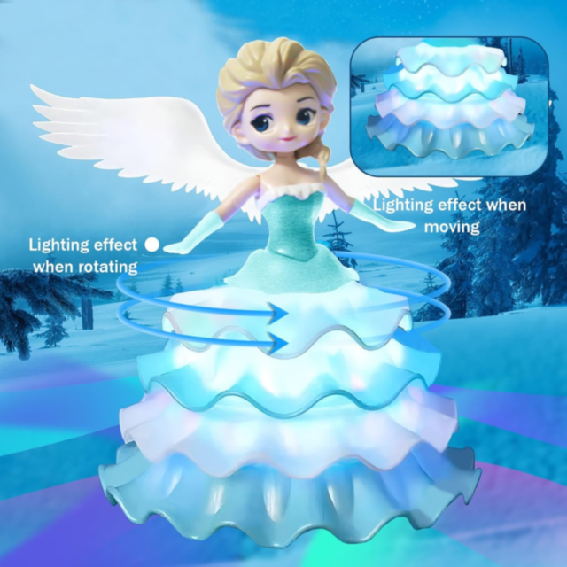 Păpușă Interactivă Zâna de Gheață cu Lumină, Muzică și Mișcare 360°