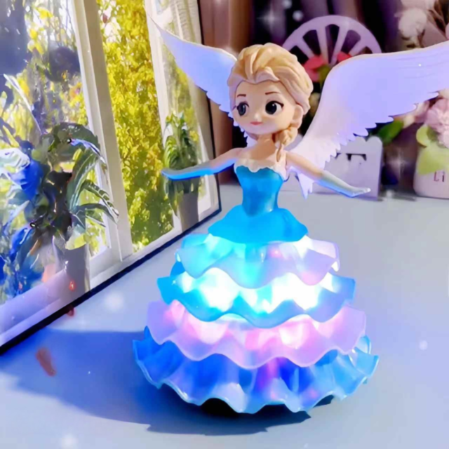 Păpușă Interactivă Zâna de Gheață cu Lumină, Muzică și Mișcare 360°