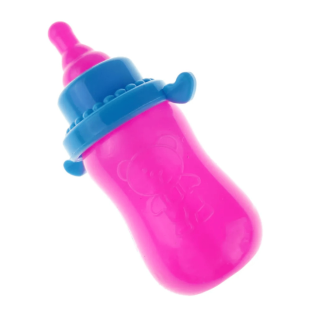 Păpușă Bebeluș cu Pătuț Roz și Biberon (culoare aleatorie)