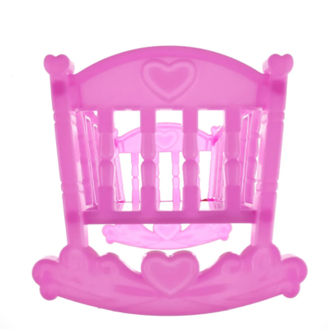 Păpușă Bebeluș cu Pătuț Roz și Biberon (culoare aleatorie)