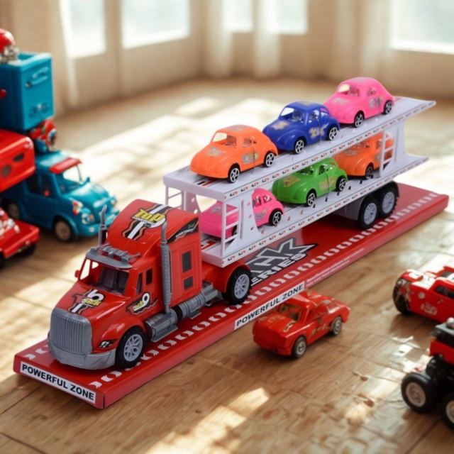 Camion Transportor cu 6 Mașinuțe Colorate