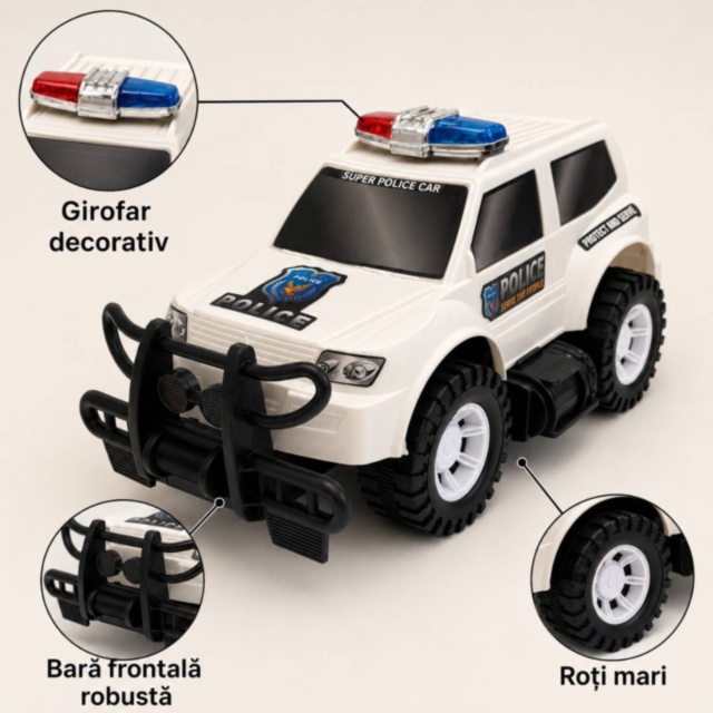 Mașină de poliție SUV cu inerție, lungime 31 cm