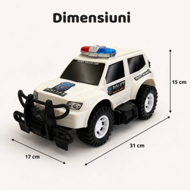 Mașină de poliție SUV cu inerție, lungime 31 cm