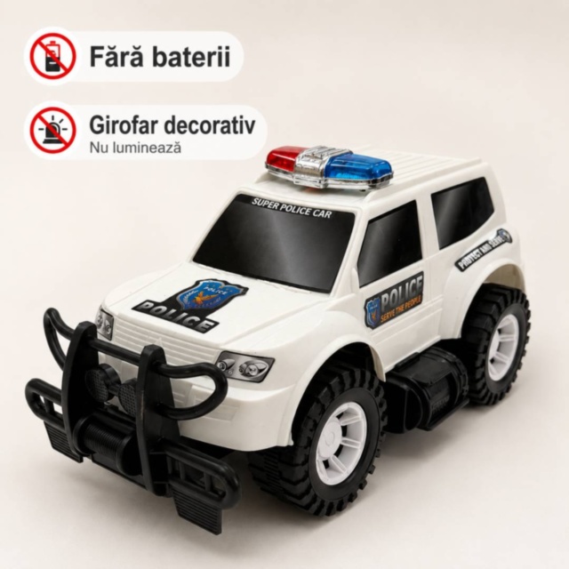 Mașină de poliție SUV cu inerție, lungime 31 cm