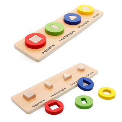 Stivuitor de Lemn cu 4 Forme Geometrice Multicolore | image