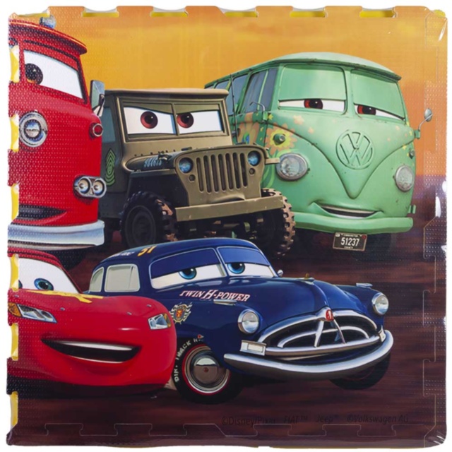 Covoraș Puzzle din Burete "Cars", 4 Plăci, 120 X 120cm