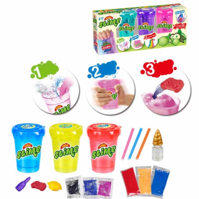 Set 3 Borcănașe de Fabricat Slime Ninja