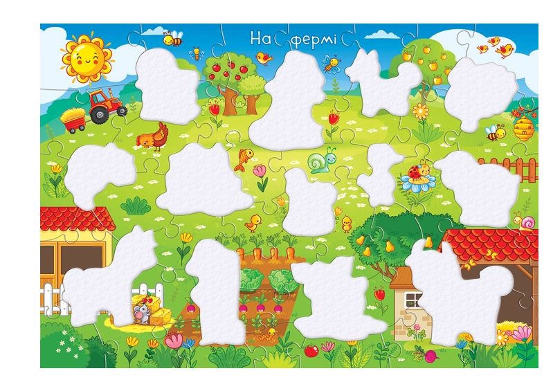 Puzzle cu 49 Piese Mari  Animale de la Fermă