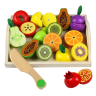 Set fructe din lemn de tăiat cu cuțit