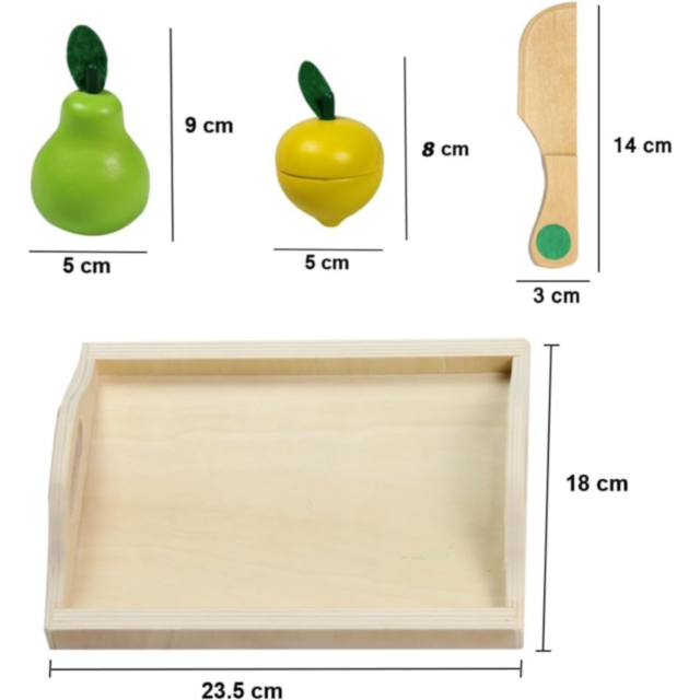 Set fructe din lemn de tăiat cu cuțit