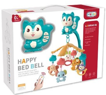 Carusel muzical cu proiectii si telecomanda Veverita Albastru | image