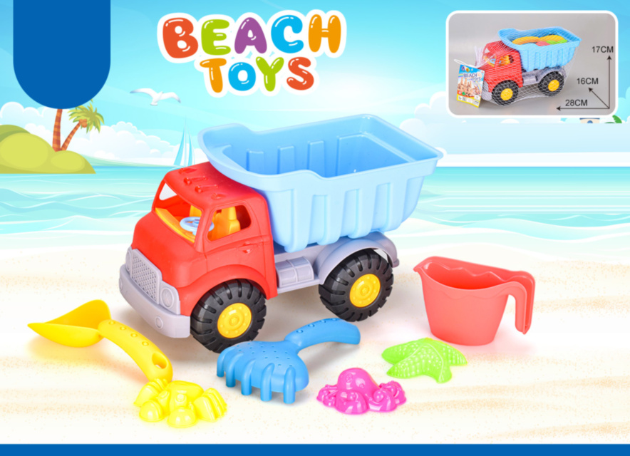 Camion Basculant și Jucării de Nisip - Set pentru Plajă