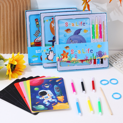 Set Creativ Montessori - Cărți de Colorat și Răzuire – Tematică Viața Marină | image