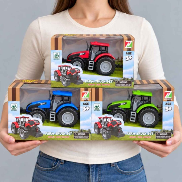 Tractor de jucărie cu inerție și capotă mobilă