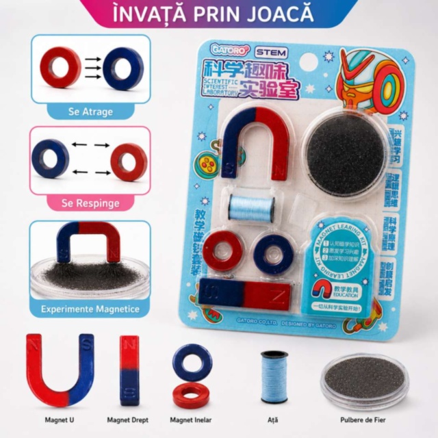 Set STEM Magnetic pentru Experimente și Învățare prin Joacă