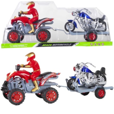 ATV-ul cu Platformă de Tractare si Motocicletă, Lumini și Sunete, 48cm | image