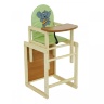 Scaun de Masă de Lemn 2 în 1, Elefant Verde