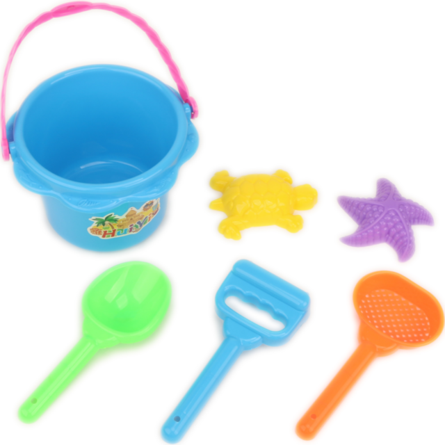 Găletușă cu 5 Accesorii de Nisip, 17cm