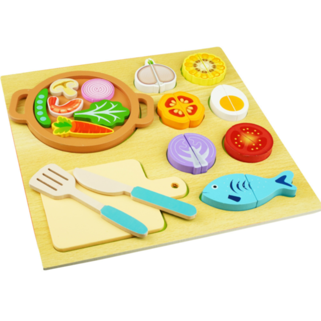 Set magnetic de gătit cu legume și pește