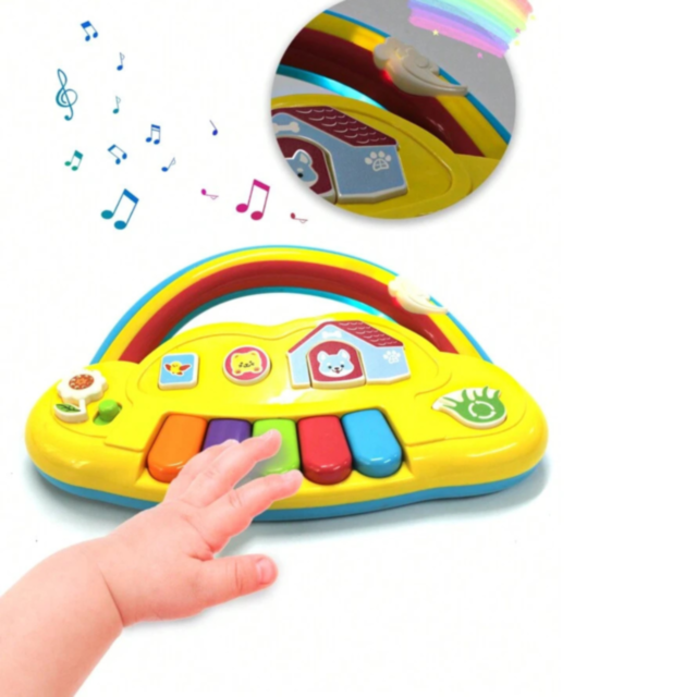 Pian Curcubeu cu Sunete și Lumini - Jucărie Interactivă pentru Bebeluși