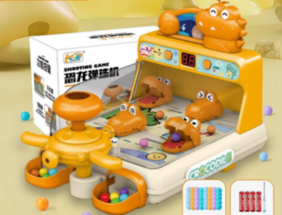 Mașină de Pinball Interactivă cu Crocodili și Bile Colorate (culoare aleatorie) | image