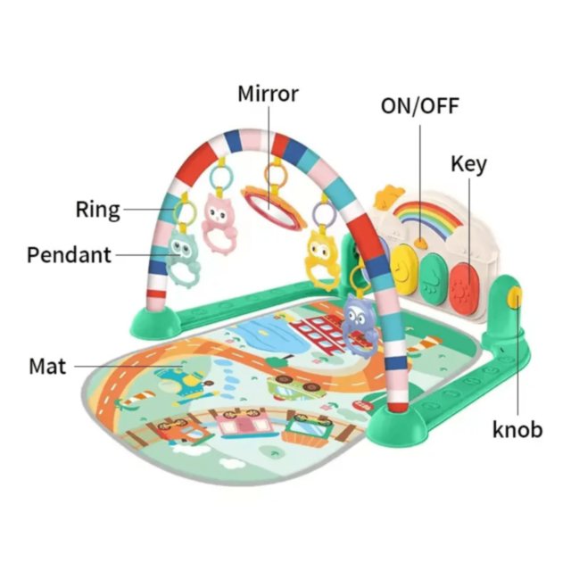 Saltea Interactivă Bebe cu Pian și Jucării Suspendate
