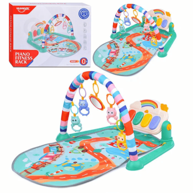 Saltea Interactivă Bebe cu Pian și Jucării Suspendate
