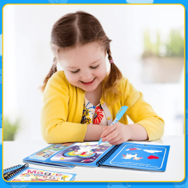 1buc. Carte Magică de Colorat Reutilizabilă cu Apă (model aleatoriu)