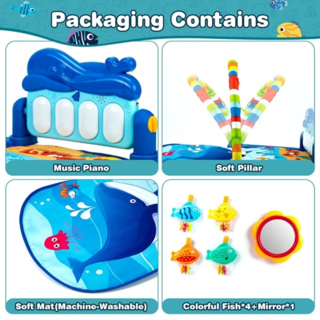 Covoraș Muzical pentru Bebeluși cu Pian și Arc