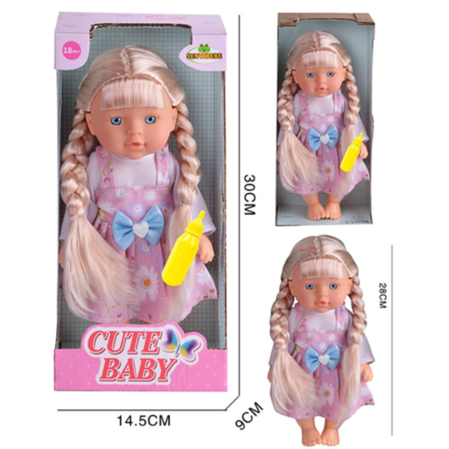 Păpușa Cute Baby - Face Pipi și Are Sticluță de Băut 