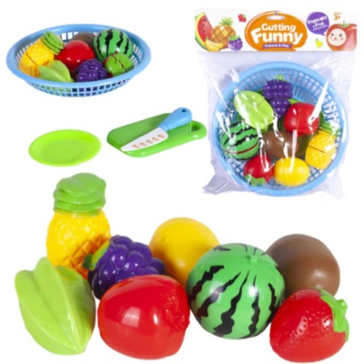 Coșul cu 8 Fructe de Feliat cu Cuțit, Farfurioară și Tocător | image