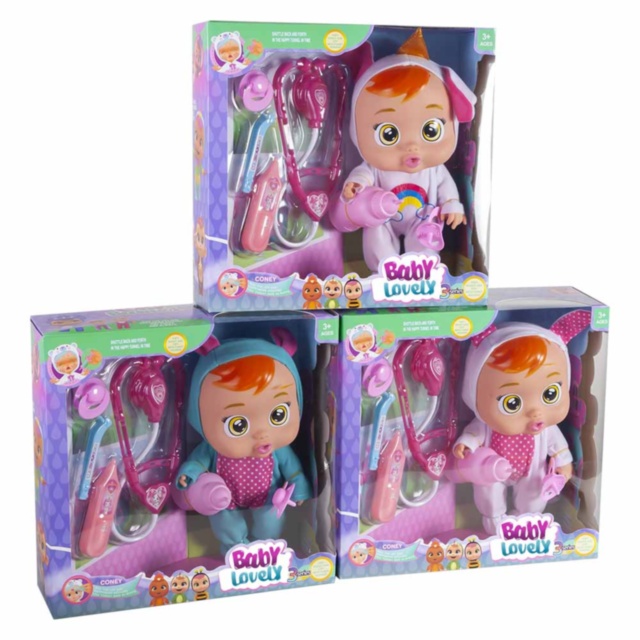 Păpușa Cry Babies cu 4 Sunete Realiste si Trusa Doctorului