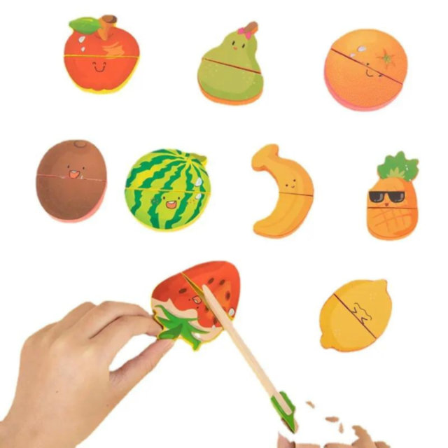 Set Educațional 2 în 1 Fructe Magnetice și Xilofon Colorat